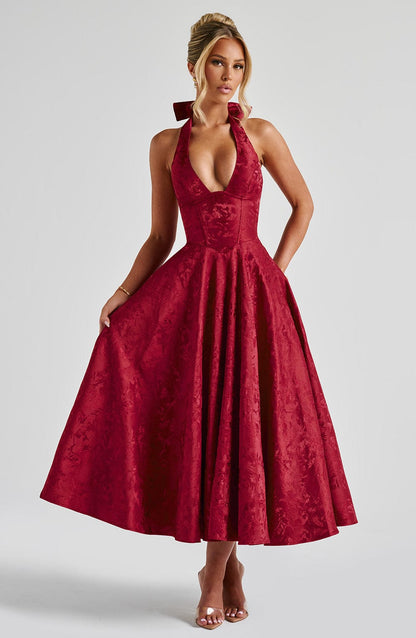 Eulalie - Chic V-Neck Backless Dress