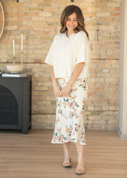 Floral Print Satin Maxi Skirt - FINAL SALE