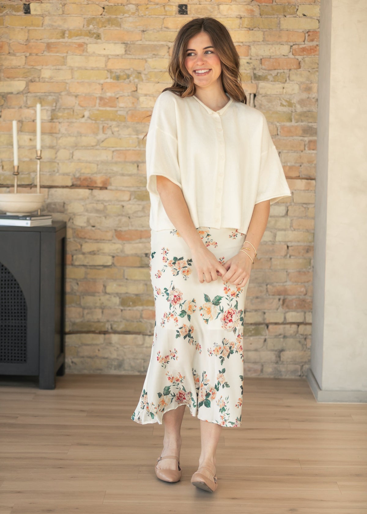 Floral Print Satin Maxi Skirt - FINAL SALE