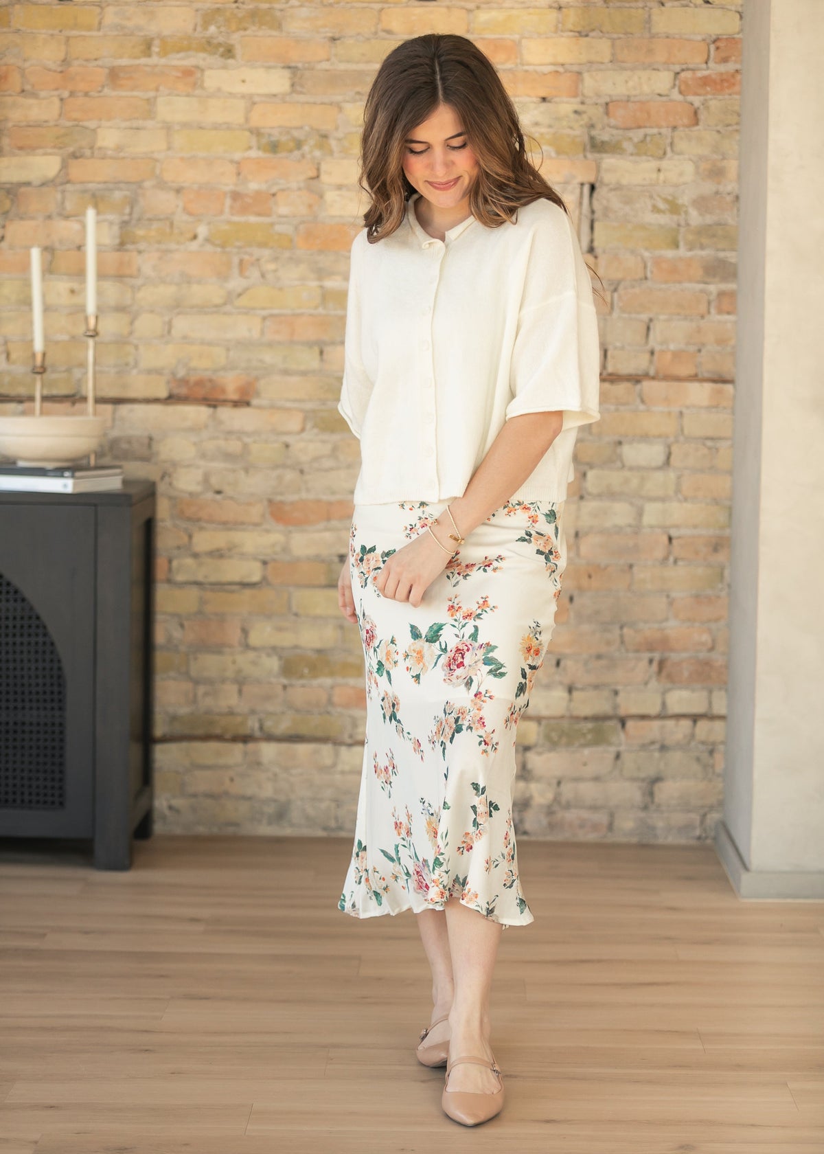 Floral Print Satin Maxi Skirt - FINAL SALE