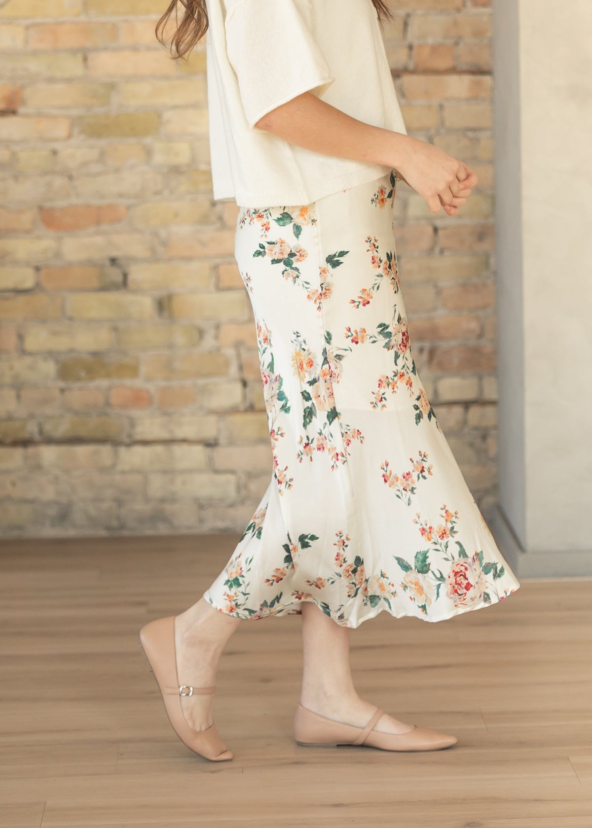 Floral Print Satin Maxi Skirt - FINAL SALE