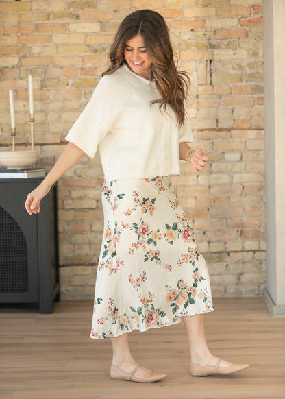 Floral Print Satin Maxi Skirt - FINAL SALE