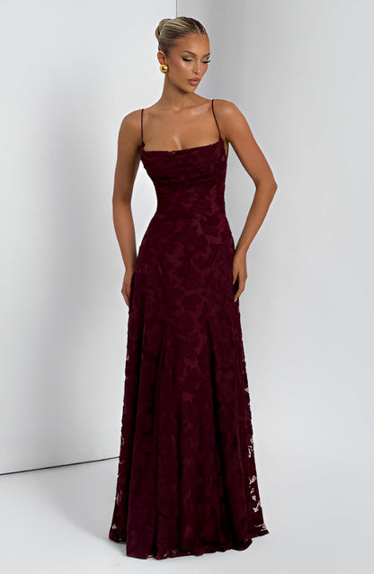 Alona - Elegant Lace Corset Maxi Dress