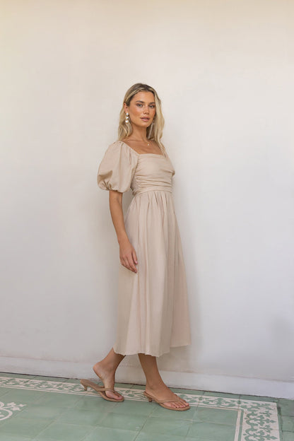 Delfino Maxi Dress Tan