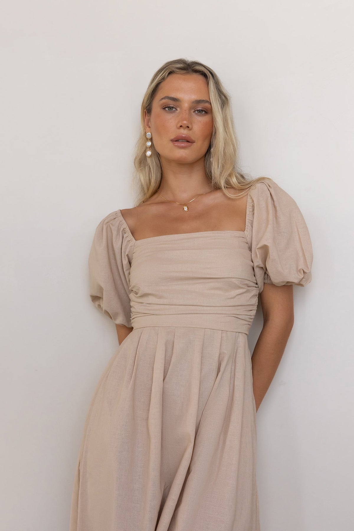 Delfino Maxi Dress Tan