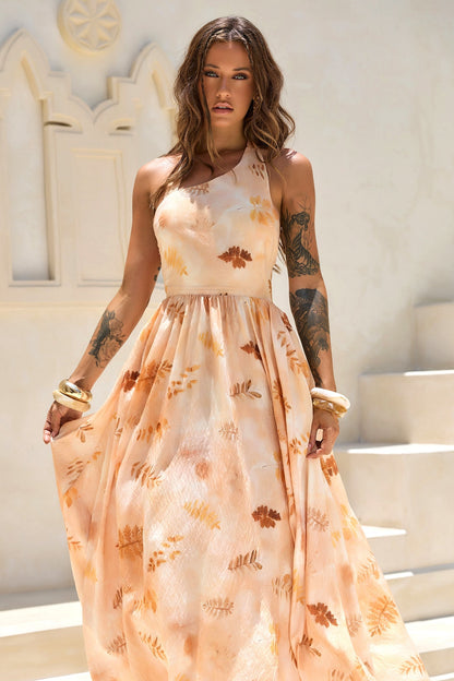 Golden Meadow Woven Midi Dress - Desert