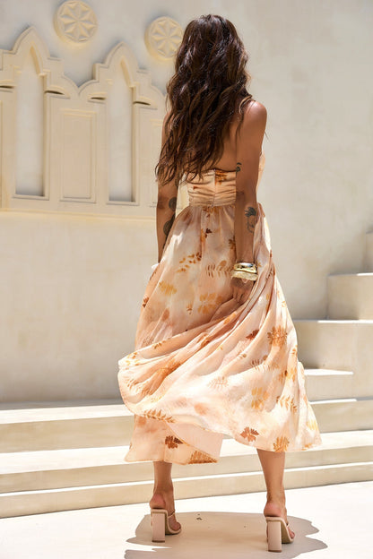 Golden Meadow Woven Midi Dress - Desert