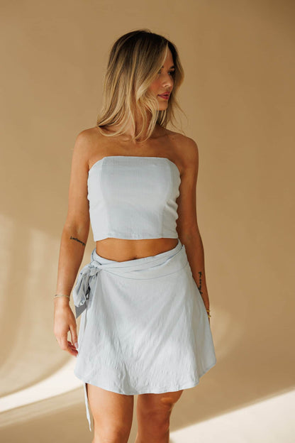 Light Blue Linen Top