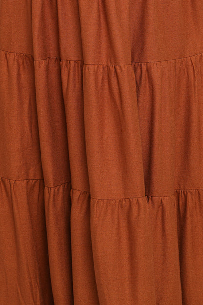 Sitara Strapless Midi Dress - Brown
