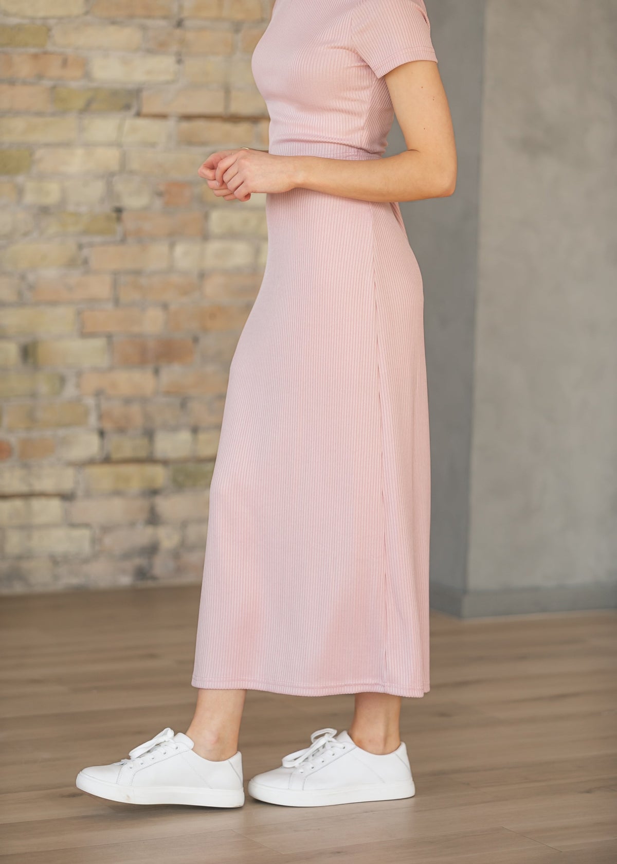Pink Ribbed Knit Top & Skirt Set - FINAL SALE