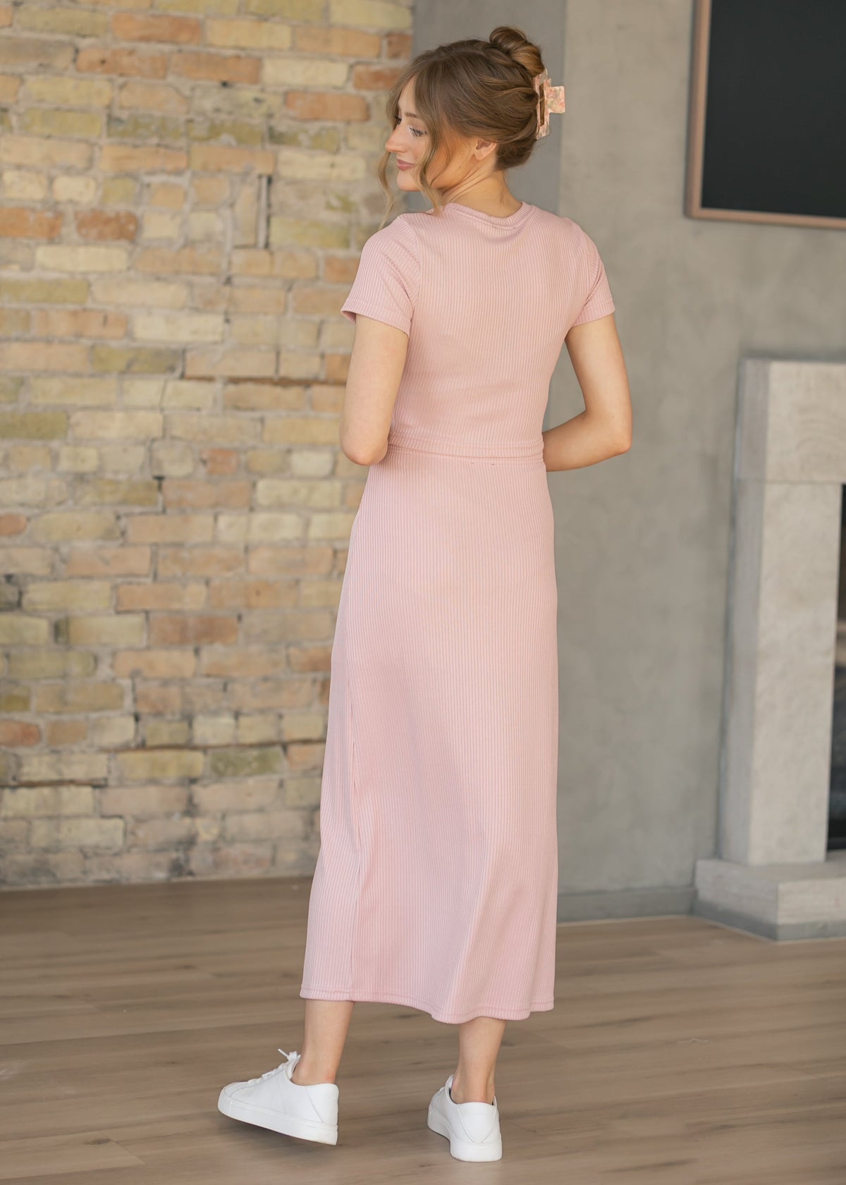 Pink Ribbed Knit Top & Skirt Set - FINAL SALE