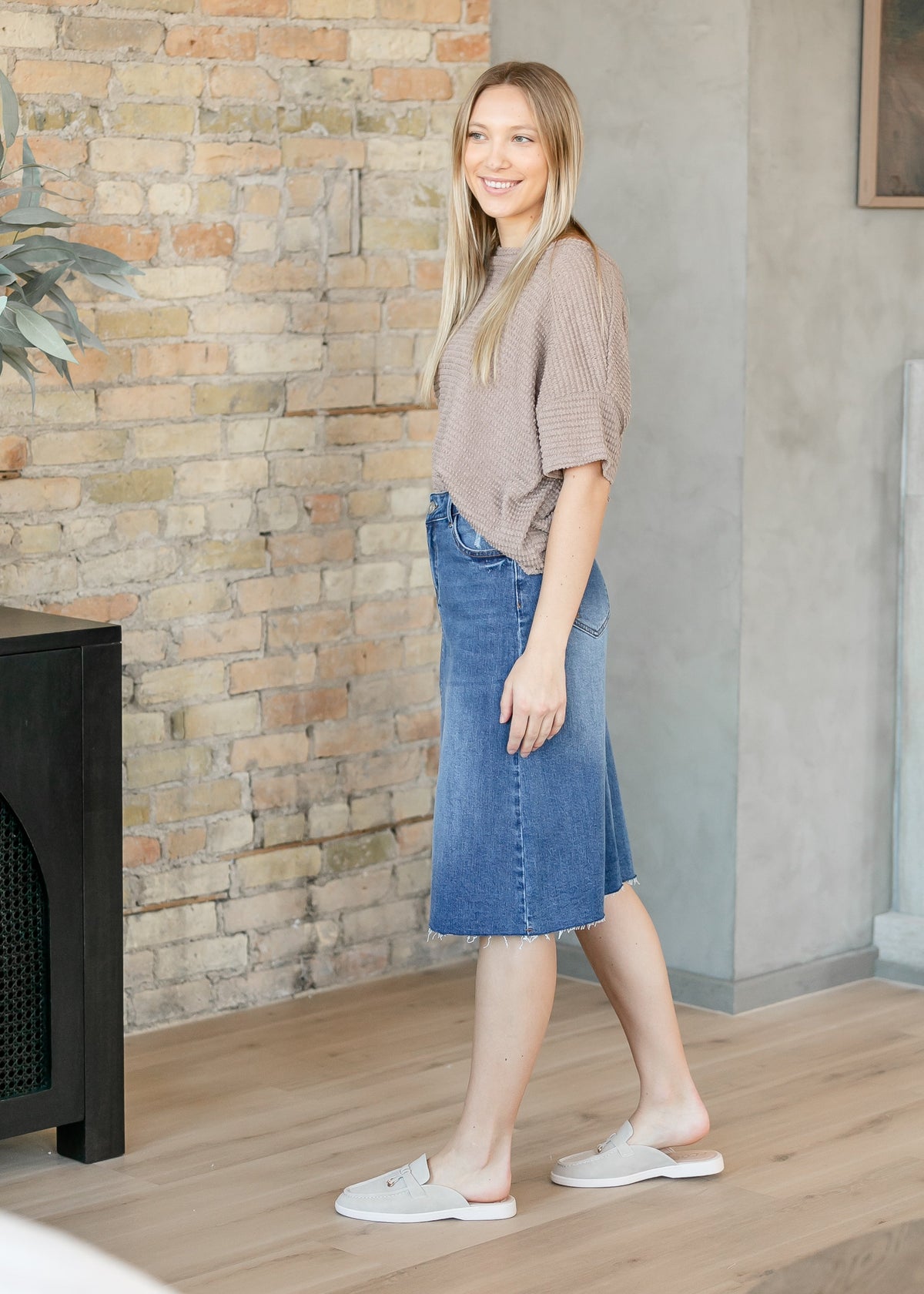 Rylin Raw Hem Midi Skirt - FINAL SALE