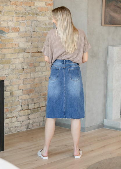 Rylin Raw Hem Midi Skirt - FINAL SALE