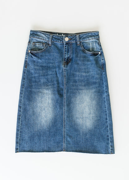 Rylin Raw Hem Midi Skirt - FINAL SALE