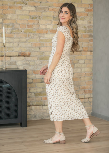 Scoop Neck Cap Sleeve Maxi Dress - FINAL SALE