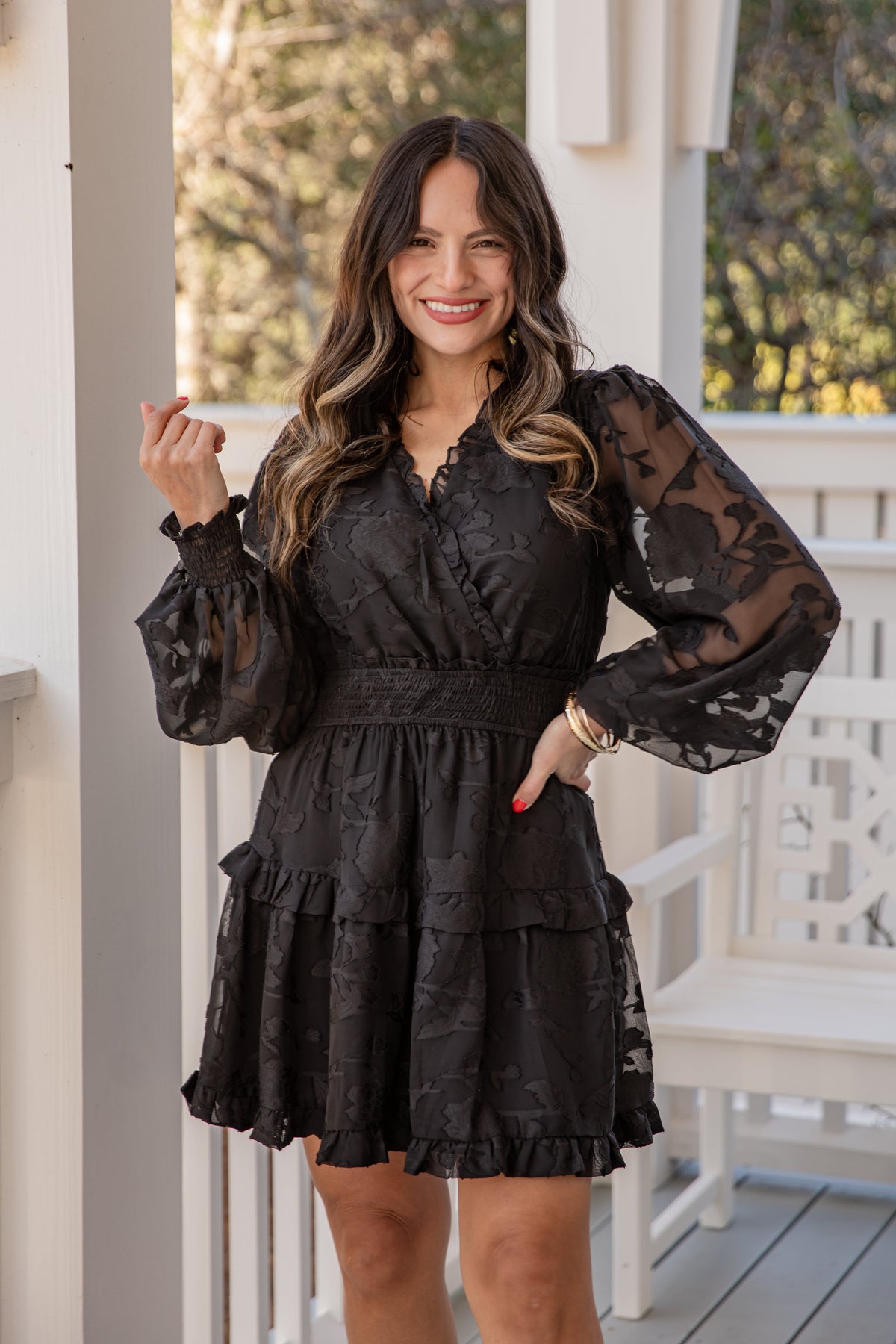 FINAL SALE - A Garden of Wonder Black Floral Mini Dress