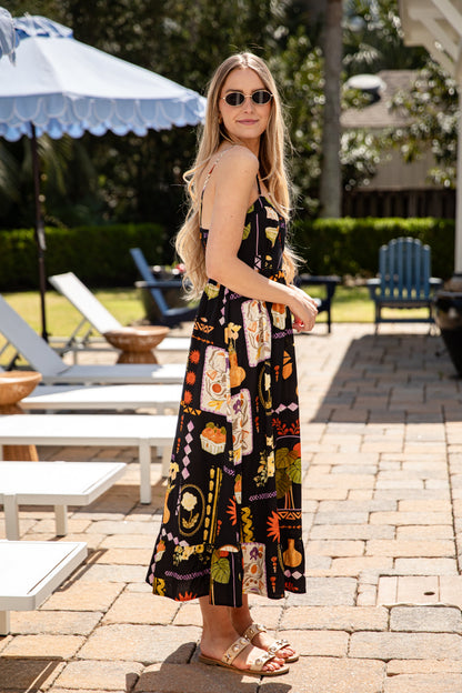 FINAL SALE - After Hours Black Printed Maxi Dress