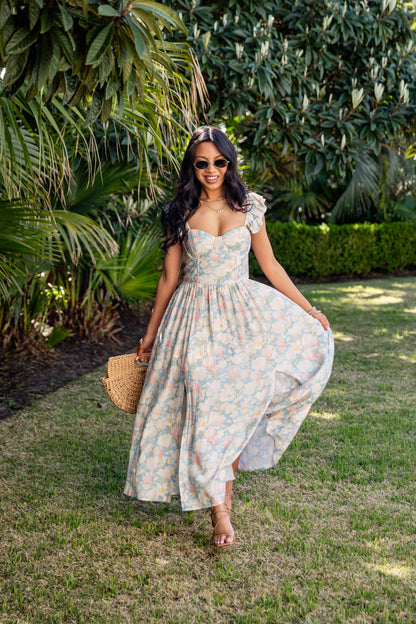 Always in Style Blue Floral Maxi Dress