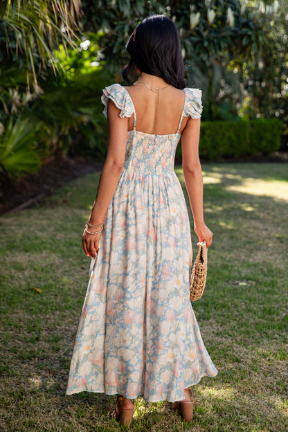 Always in Style Blue Floral Maxi Dress