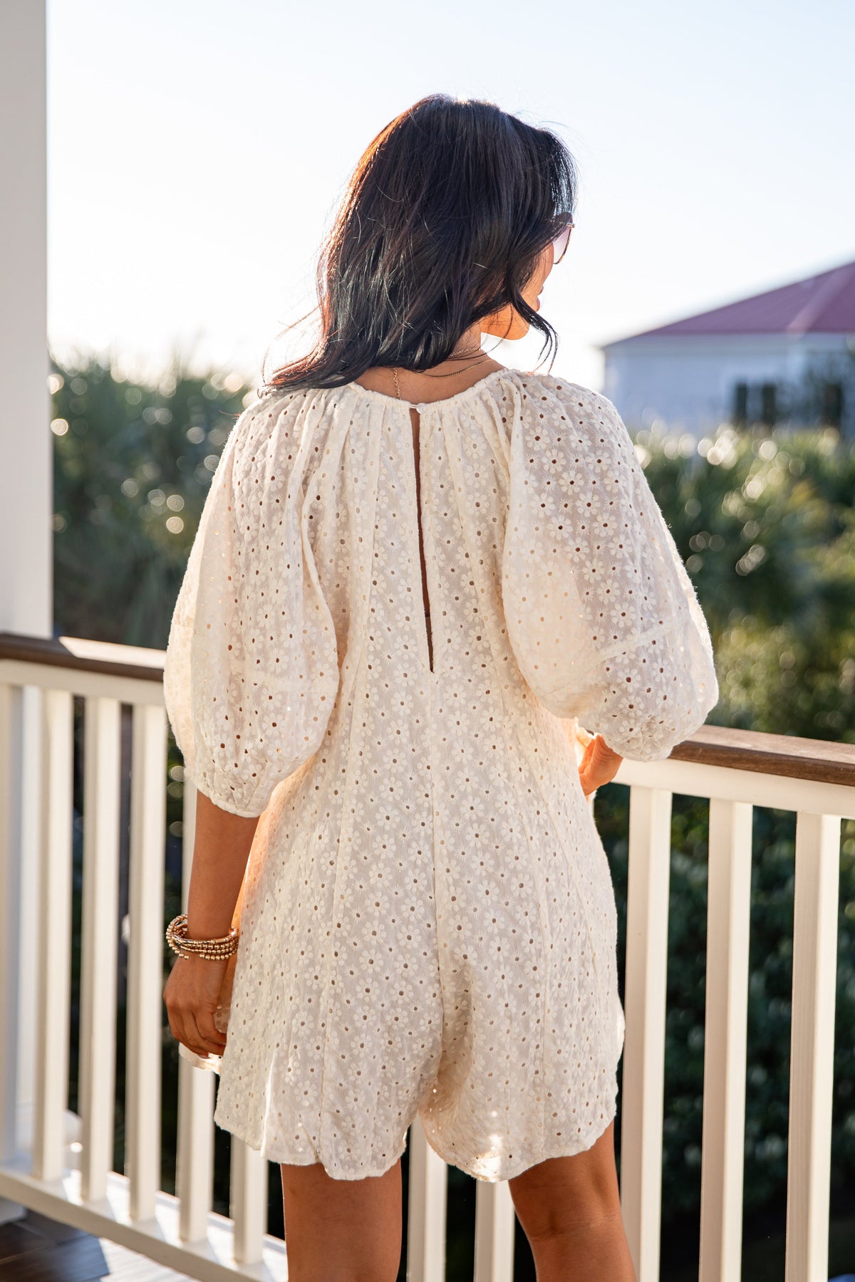 FINAL SALE - Delicate Charm Eyelet Romper