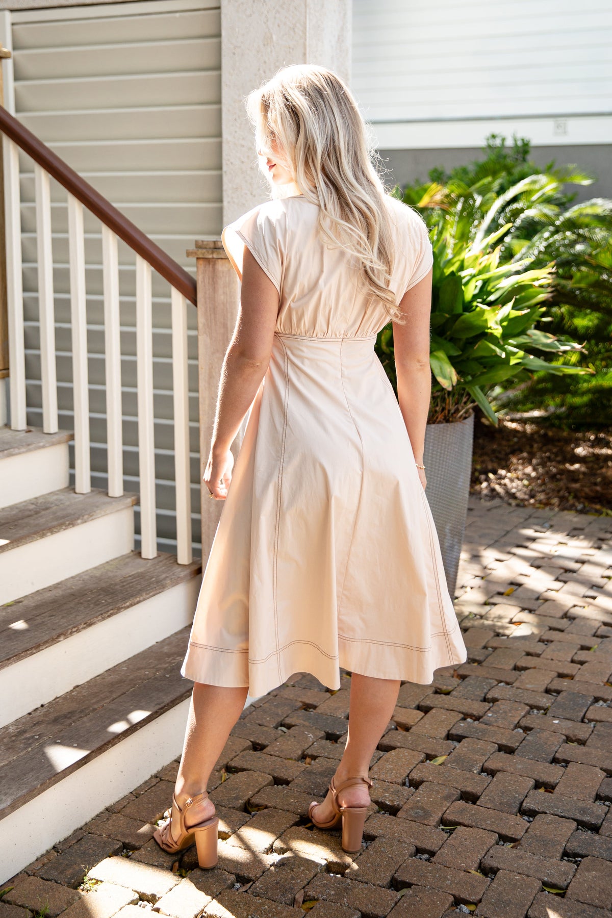 FINAL SALE - Everything I Love Structured Cream Midi Dress
