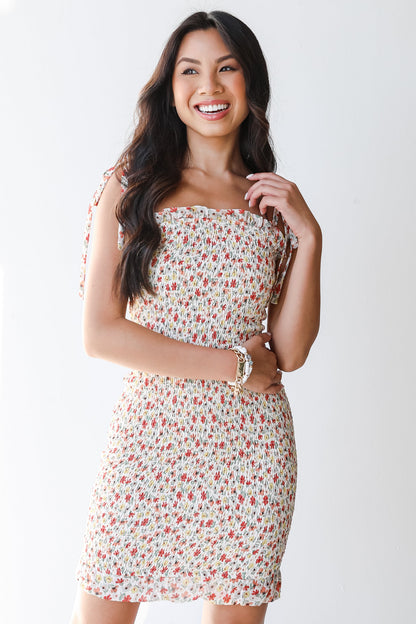 FINAL SALE - Shades Of Summer Smocked Floral Mini Dress