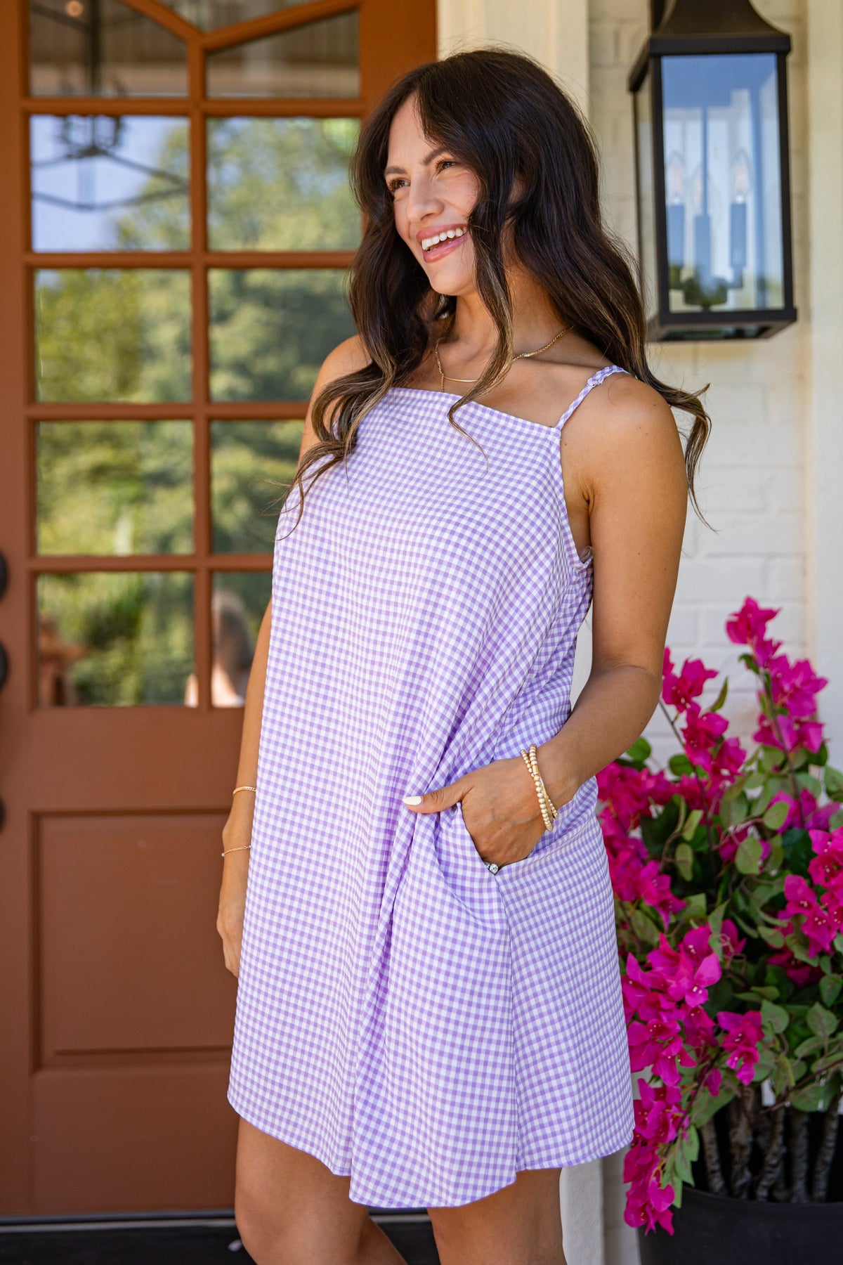 FINAL SALE - Lavender Picnic Gingham Mini Dress