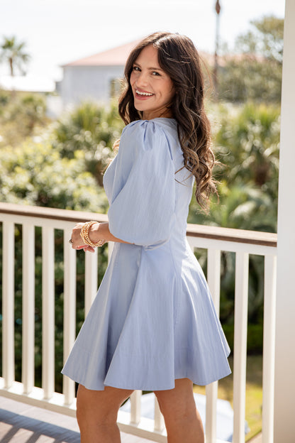 FINAL SALE - Bluebird Kisses Light Blue Mini Dress