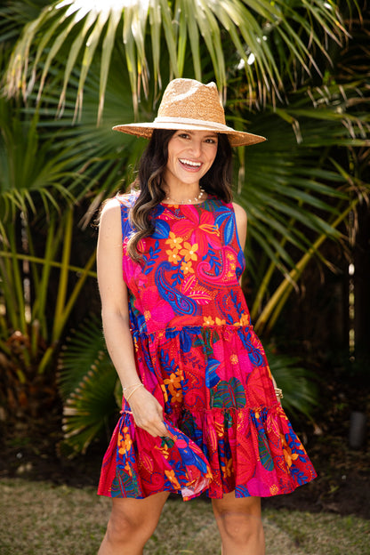 FINAL SALE - Rio Muse Magenta Floral Mini Dress