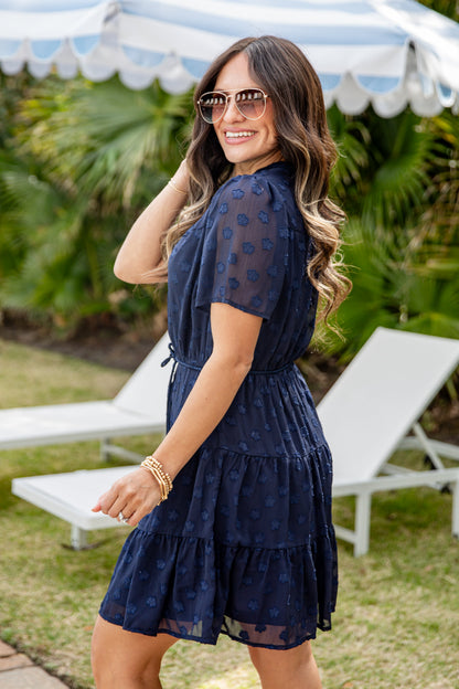 FINAL SALE - Always Works Navy Button Front Mini Dress