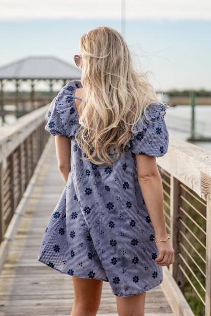 Blue Skies & Daisies Navy Mini Dress