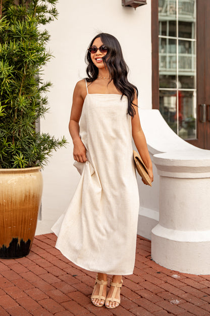 FINAL SALE - A Little Bit Of Love Linen Maxi Dress