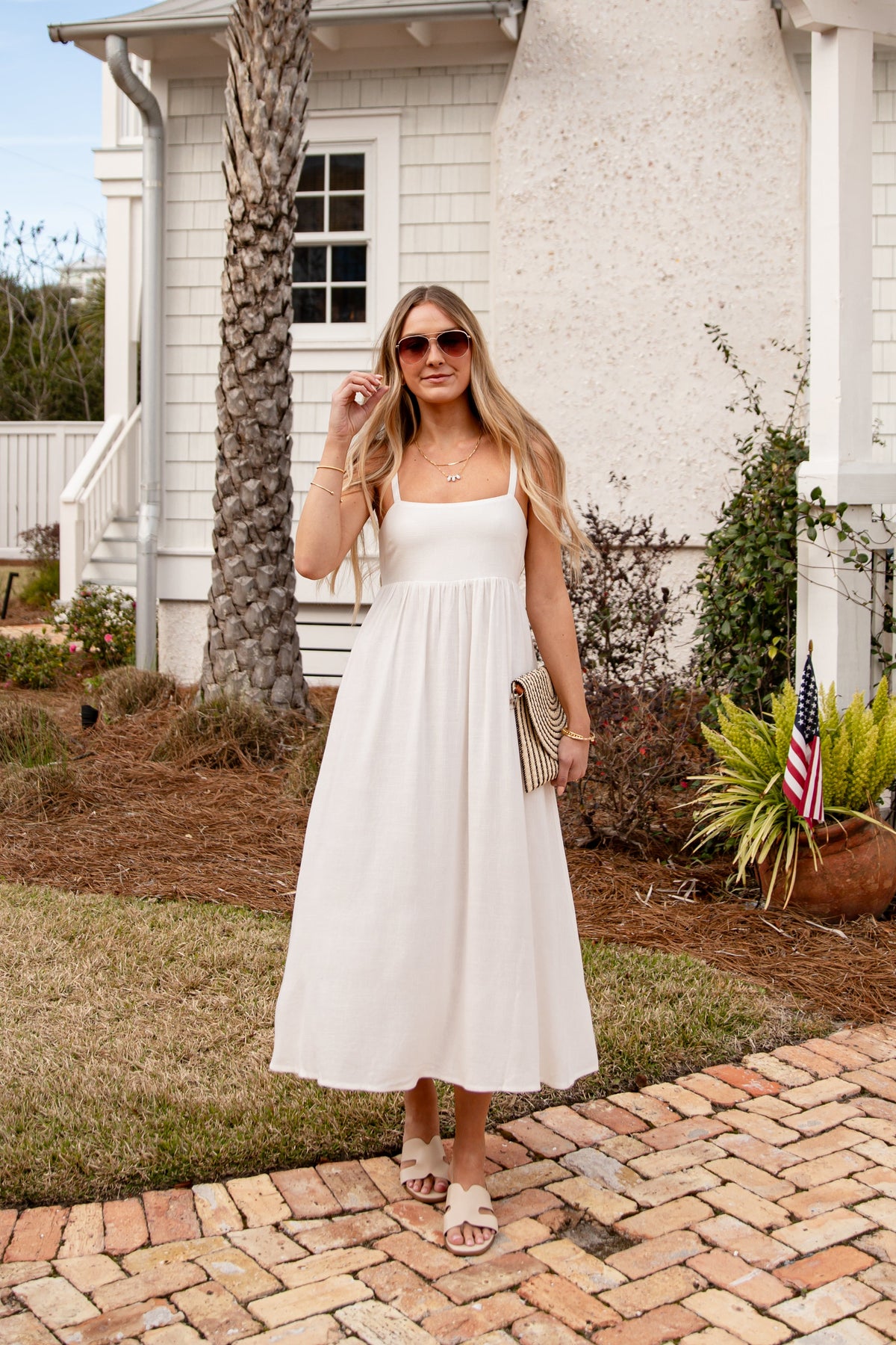 FINAL SALE - Want It All Sleeveless Off White Midi Dress