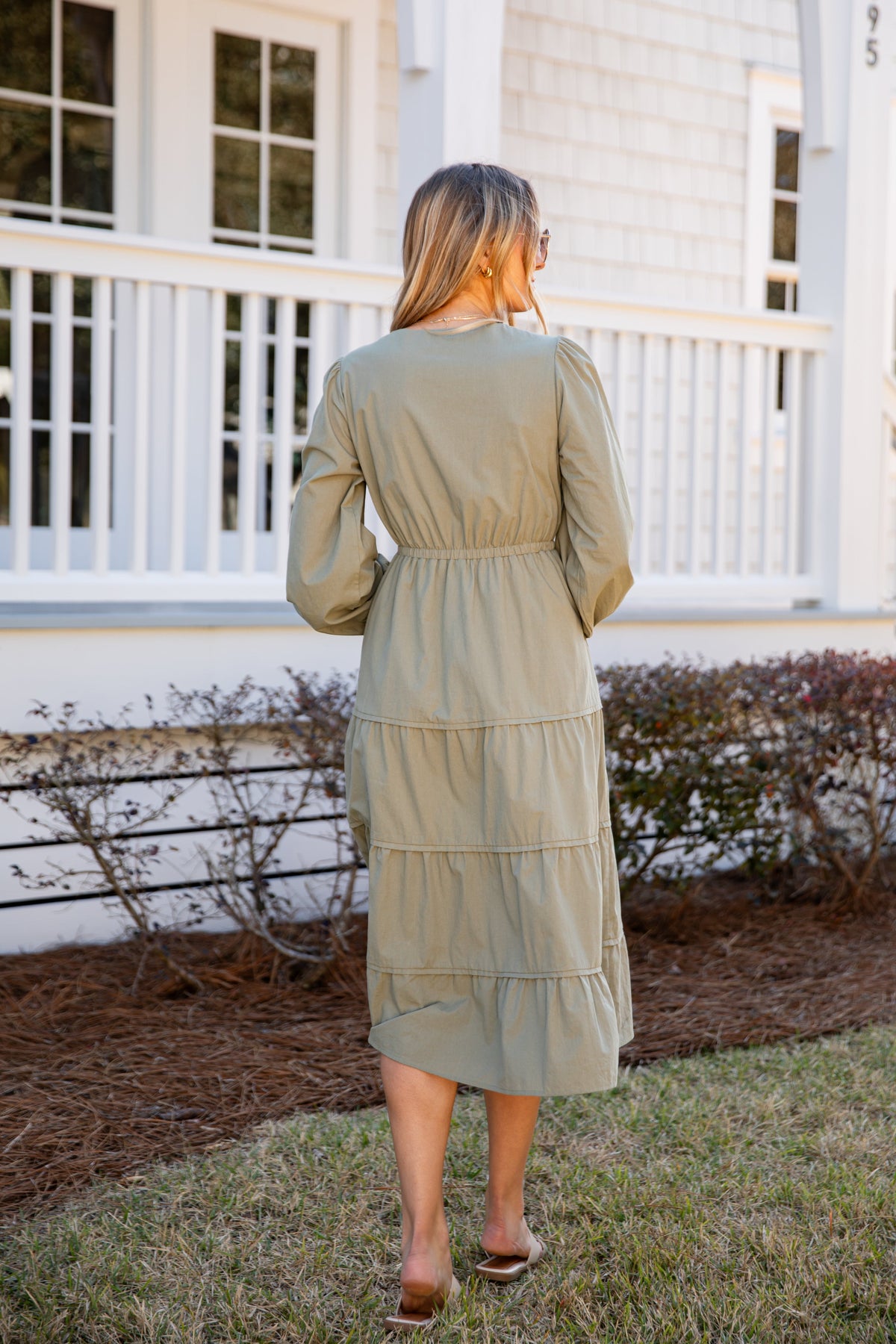 FINAL SALE - Olive Aura Tiered Maxi Dress