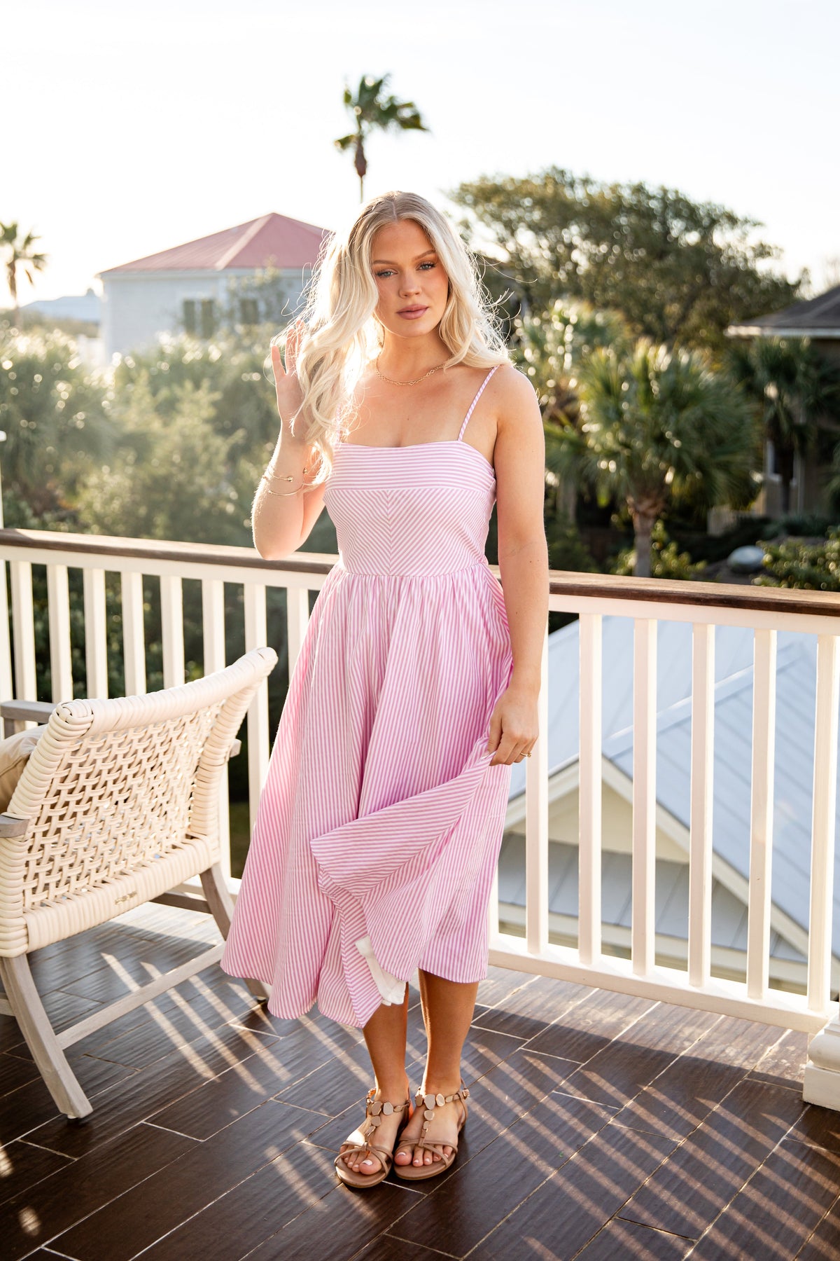 FINAL SALE - Sweetest Thing Stripe Midi Dress