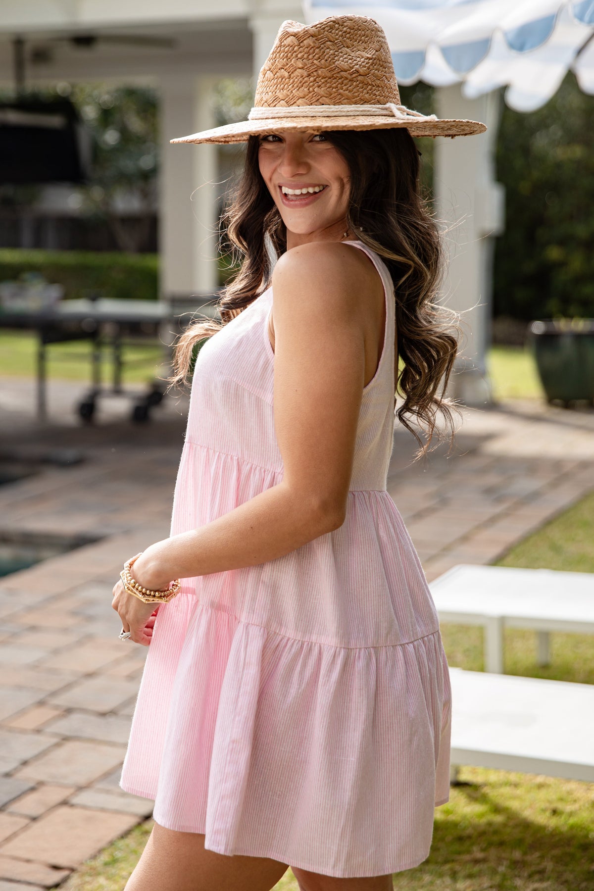 FINAL SALE - Blissfully Perfect Pink Striped Romper