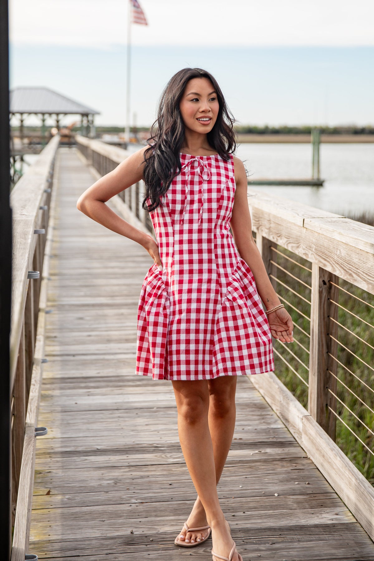 FINAL SALE - Picnic Stroll Red Gingham Mini Dress