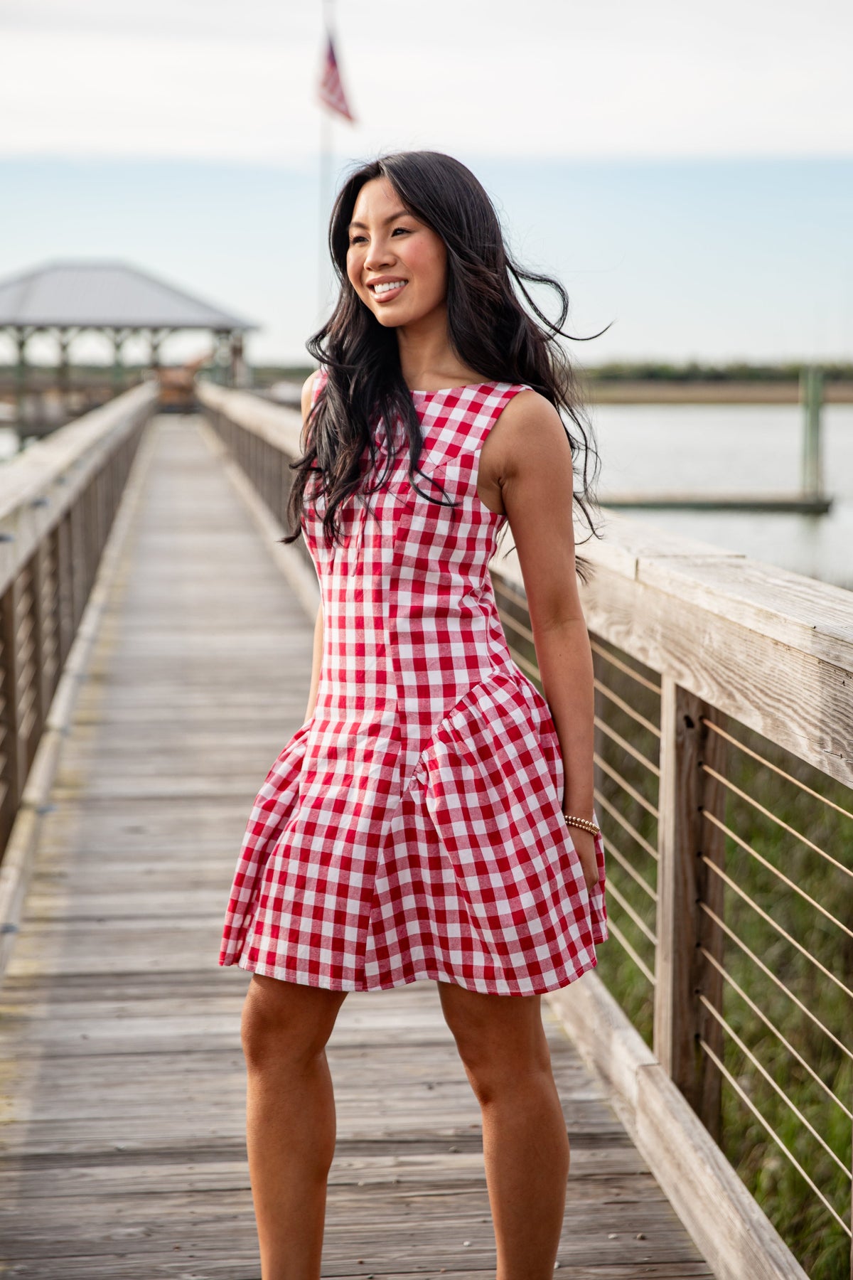FINAL SALE - Picnic Stroll Red Gingham Mini Dress