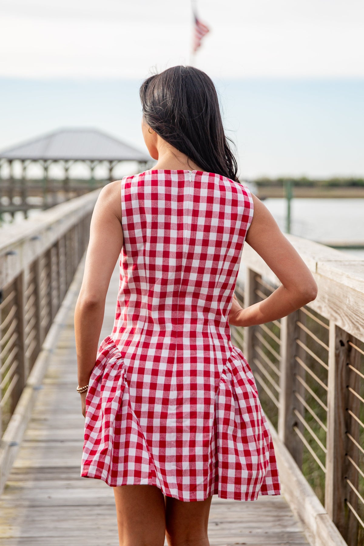 FINAL SALE - Picnic Stroll Red Gingham Mini Dress
