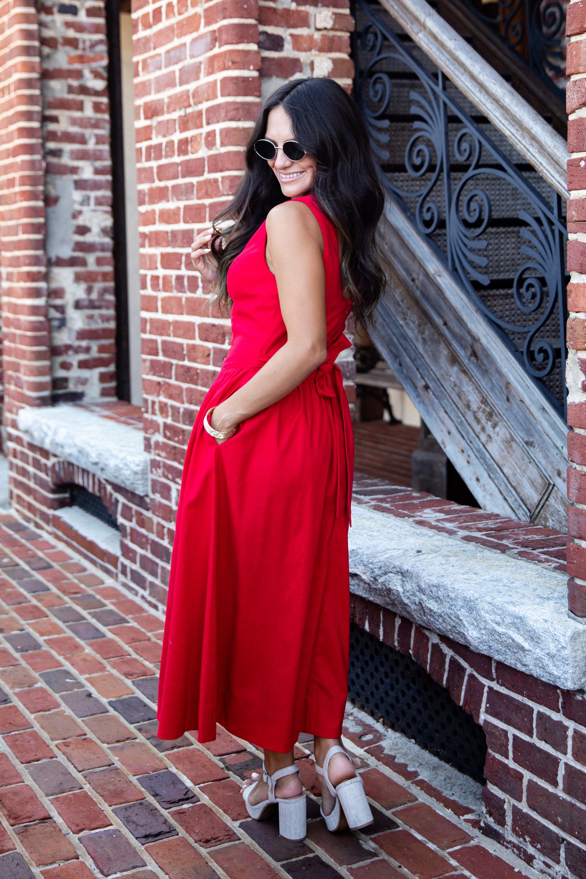 Can't Give You Up Red Midi Dress