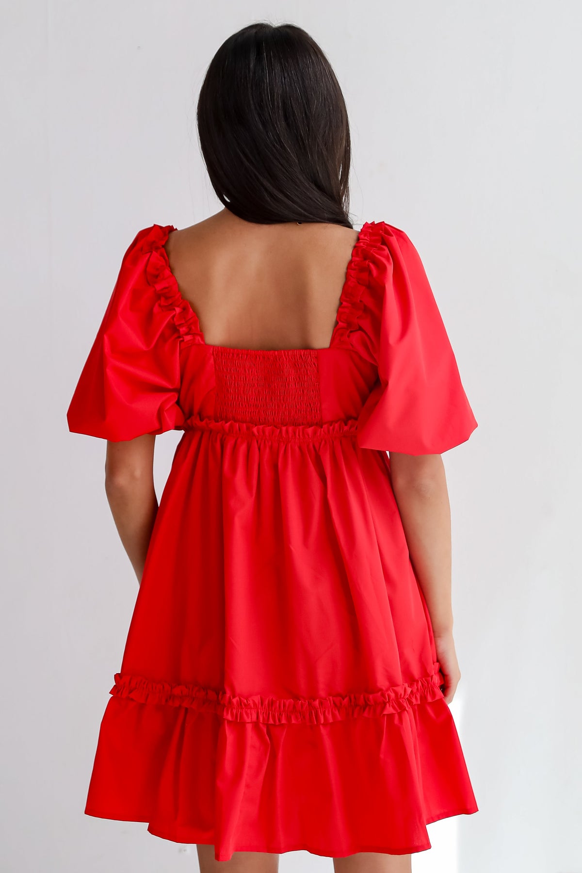 FINAL SALE - Convincingly Graceful Red Ruffle Mini Dress
