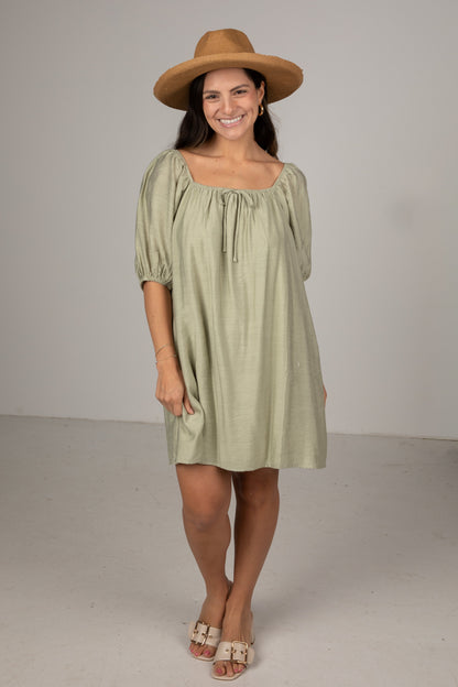 FINAL SALE - Wildleaf Sage Mini Dress