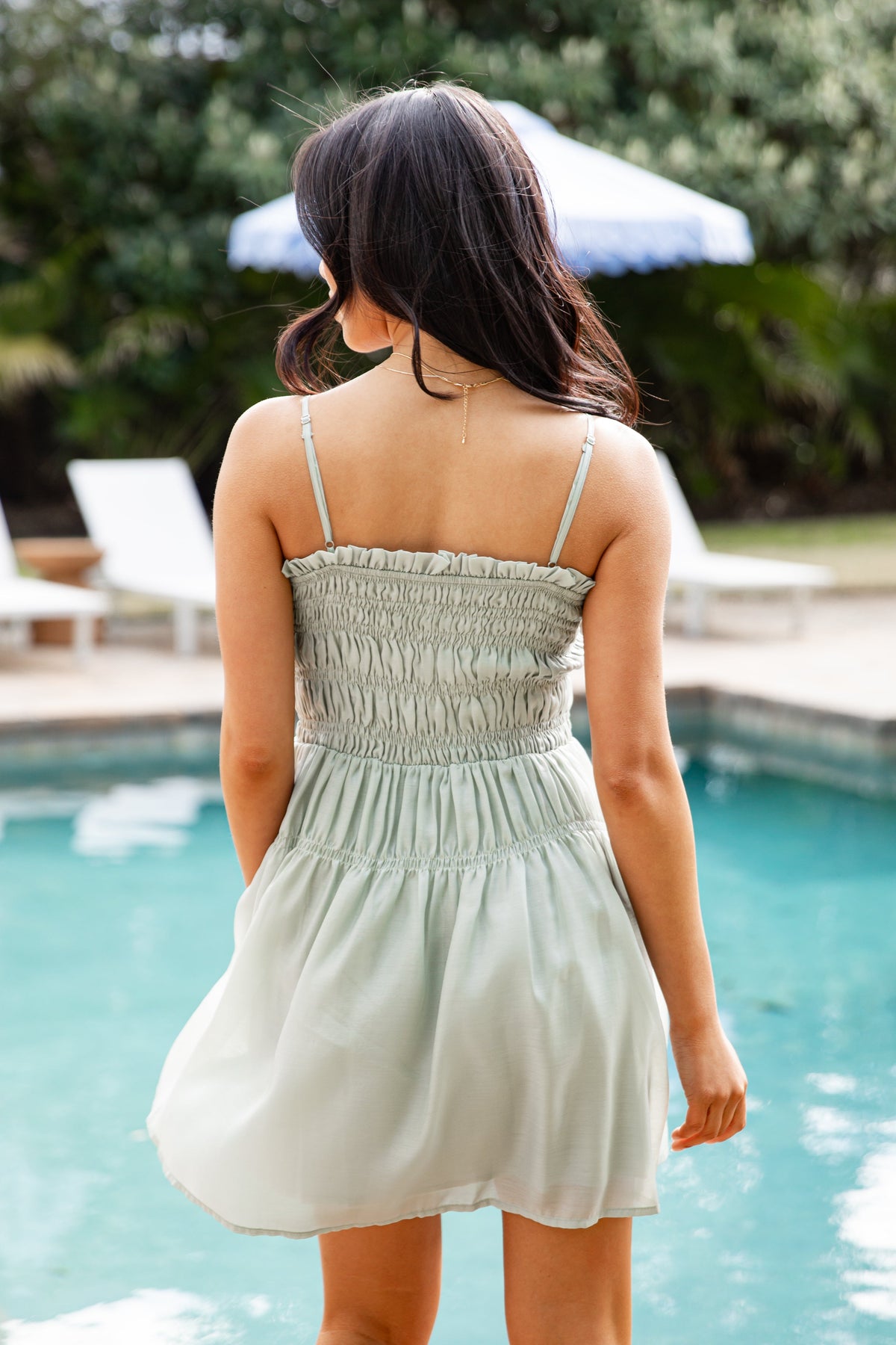 FINAL SALE - Sagewater Smocked Button Front Mini Dress