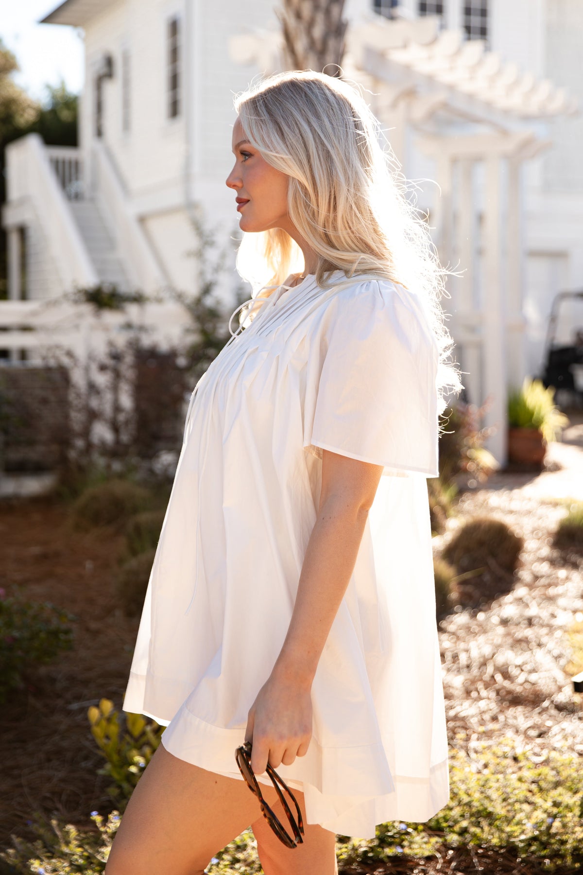 FINAL SALE - Cotton Cloud White Tunic Mini Dress