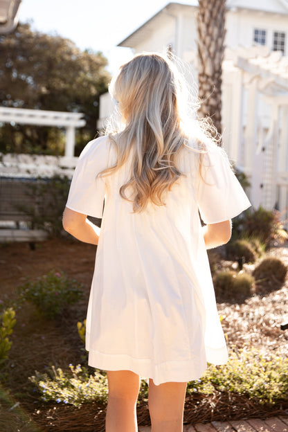 FINAL SALE - Cotton Cloud White Tunic Mini Dress