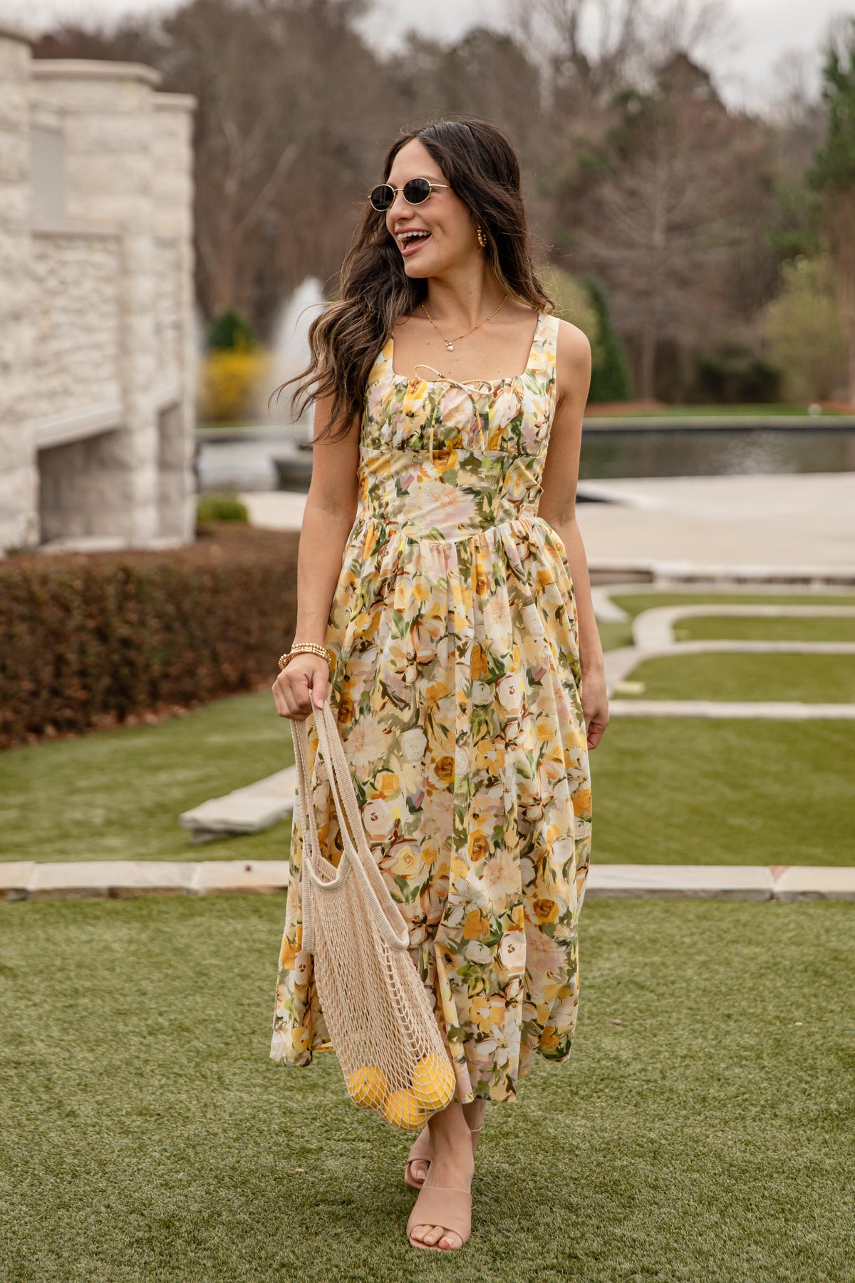 FINAL SALE - Wildflower Fields Yellow Floral Maxi Dress