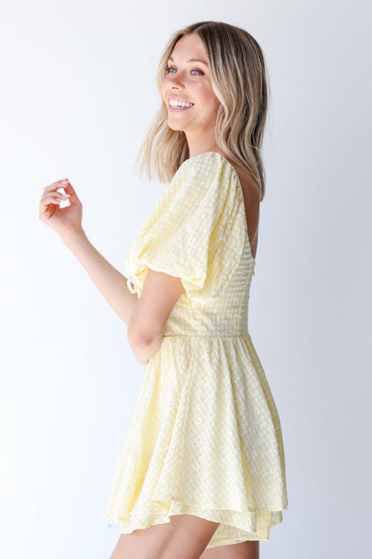 FINAL SALE- Drive Me Daisy Gingham Romper