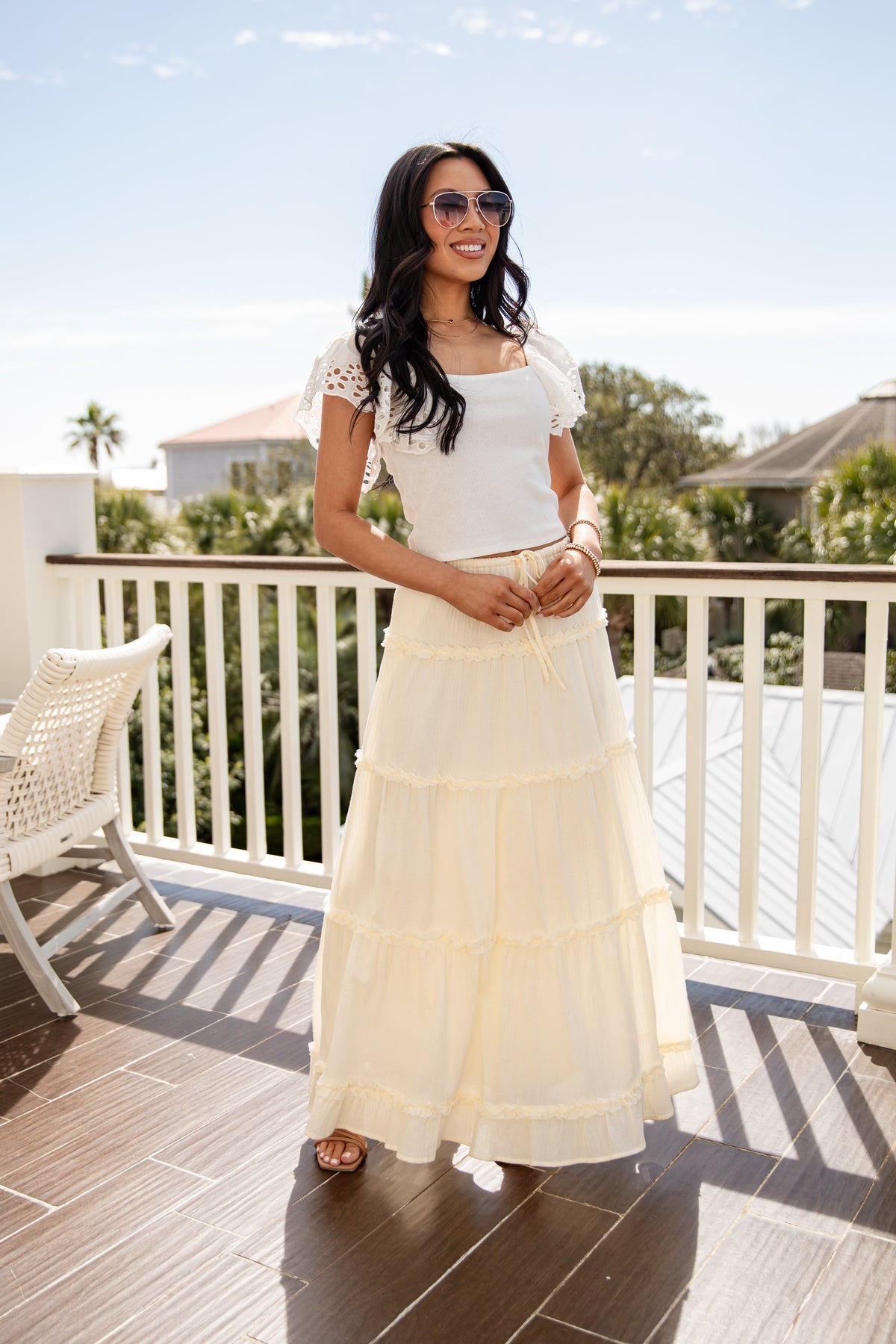 FINAL SALE - Honeylight Flow Yellow Maxi Skirt