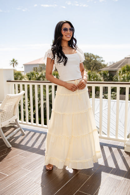 FINAL SALE - Honeylight Flow Yellow Maxi Skirt