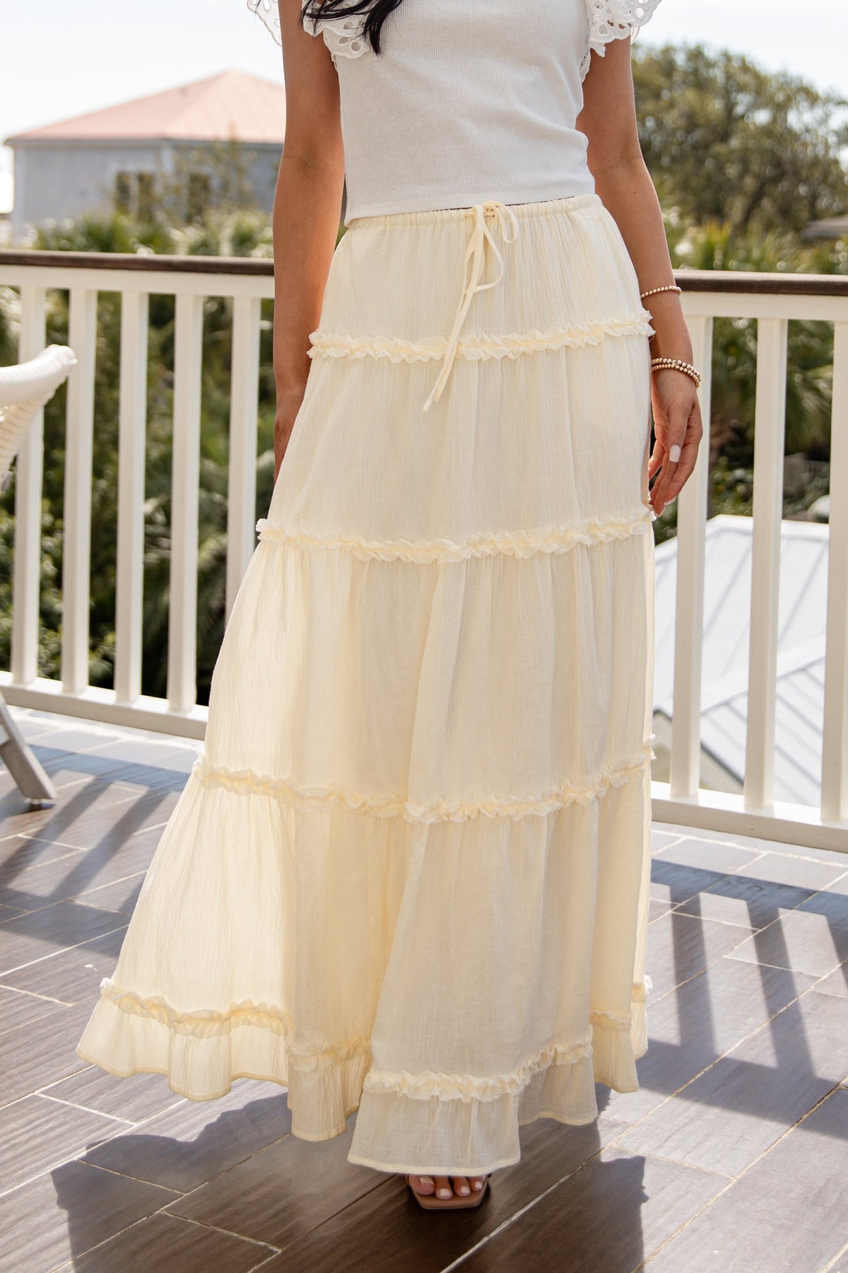 FINAL SALE - Honeylight Flow Yellow Maxi Skirt